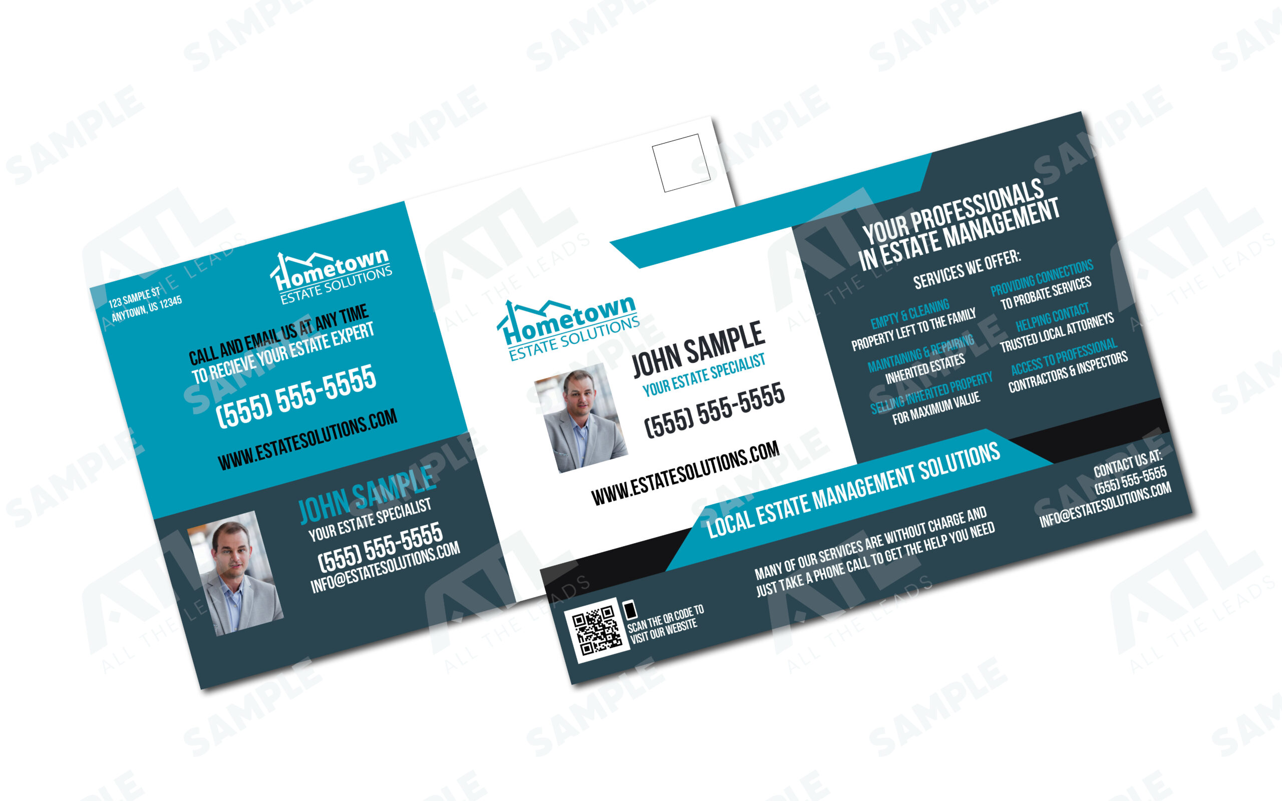 Modern Blue Postcard Design